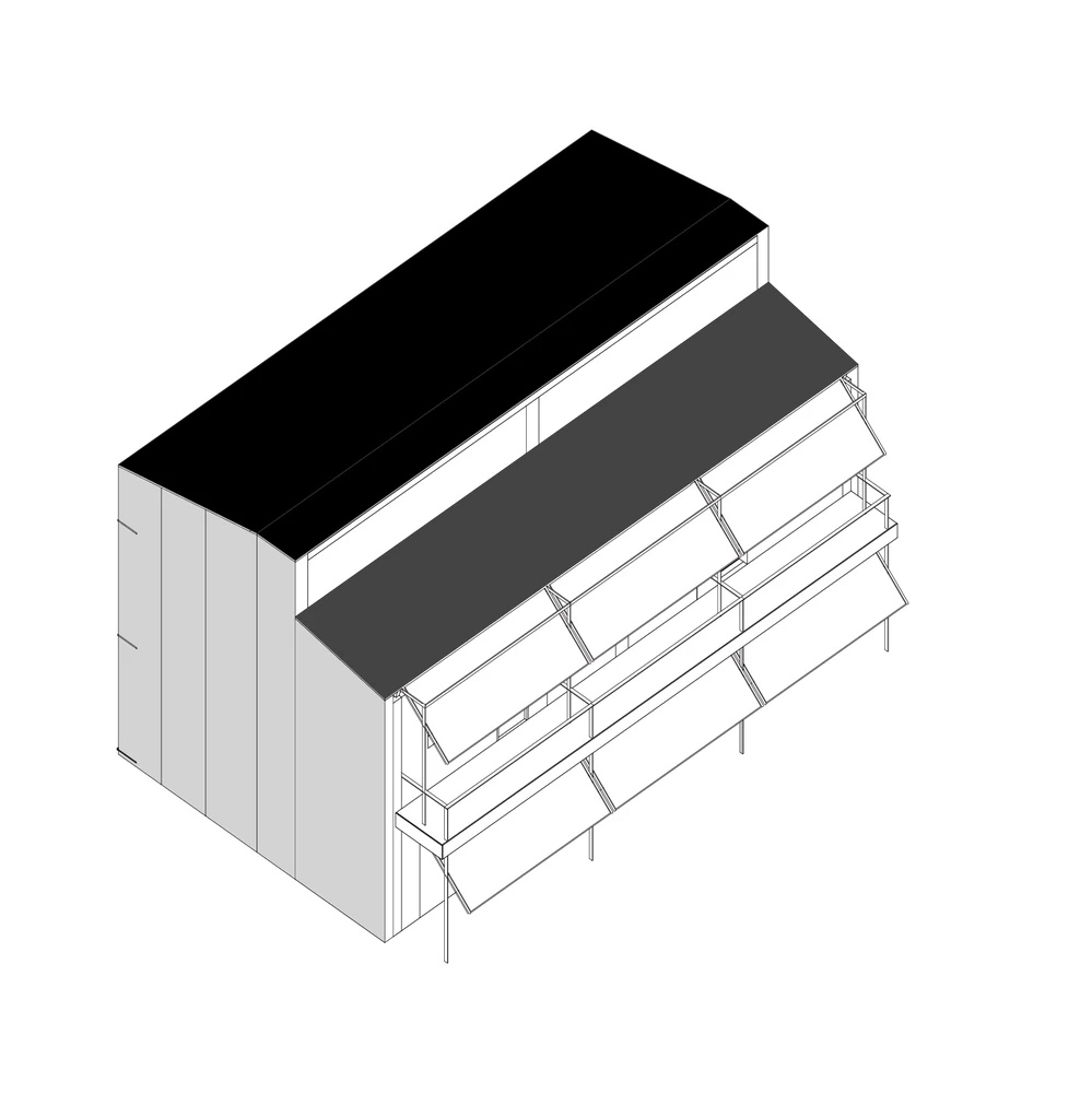House of Stillness exterior axonometric