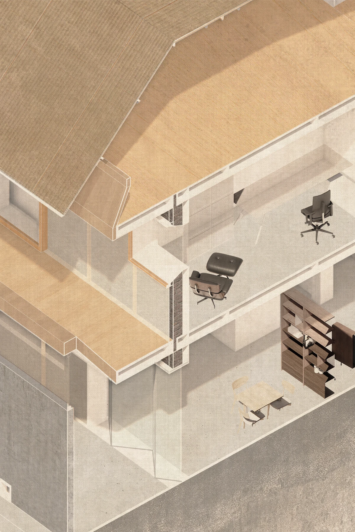 House of Thresholds interior axonometric