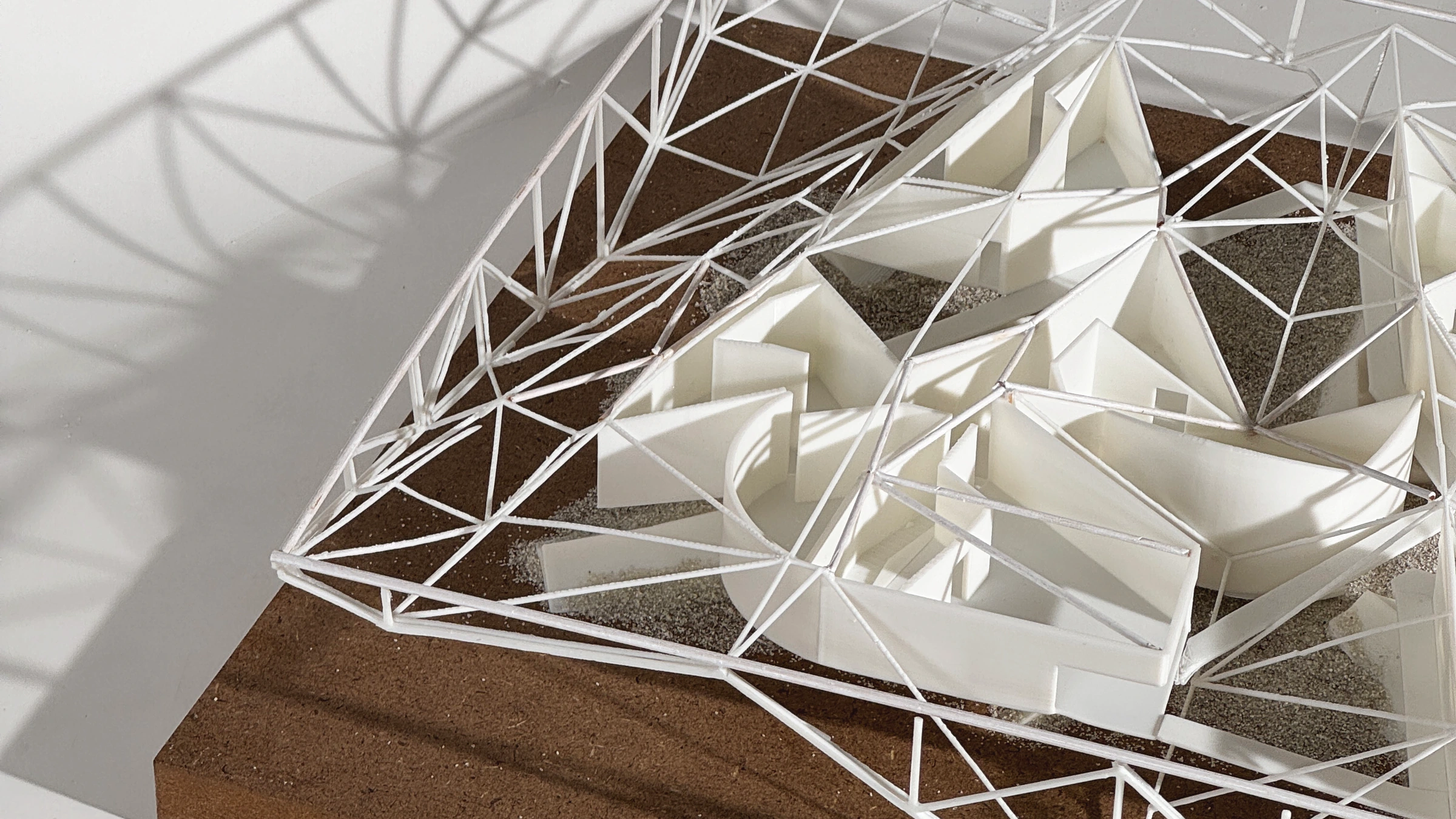 Physical model showing the lightweight structure and spatial clusters